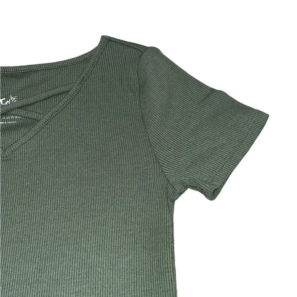 Justice neck ribbed